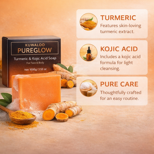 Kuwaloo PureGlow Turmeric & Kojic Acid Soap Bar –  2 Bar