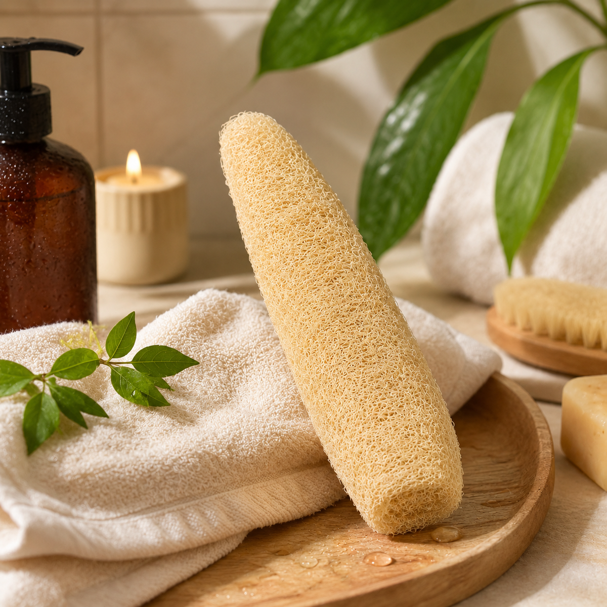 Natural Loofah Body Scrub – Whole Loofah Exfoliating Bath Sponge