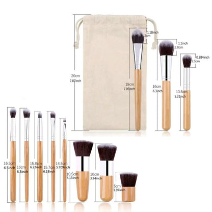 Eco-Friendly Bamboo Makeup Brush Kit – Vegan & Cruelty-Free