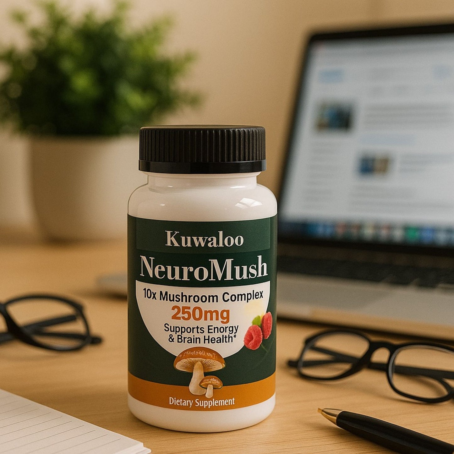 Kuwaloo NeuroMush 10X Mushroom Complex Gummies  – 60 Vegan Chews