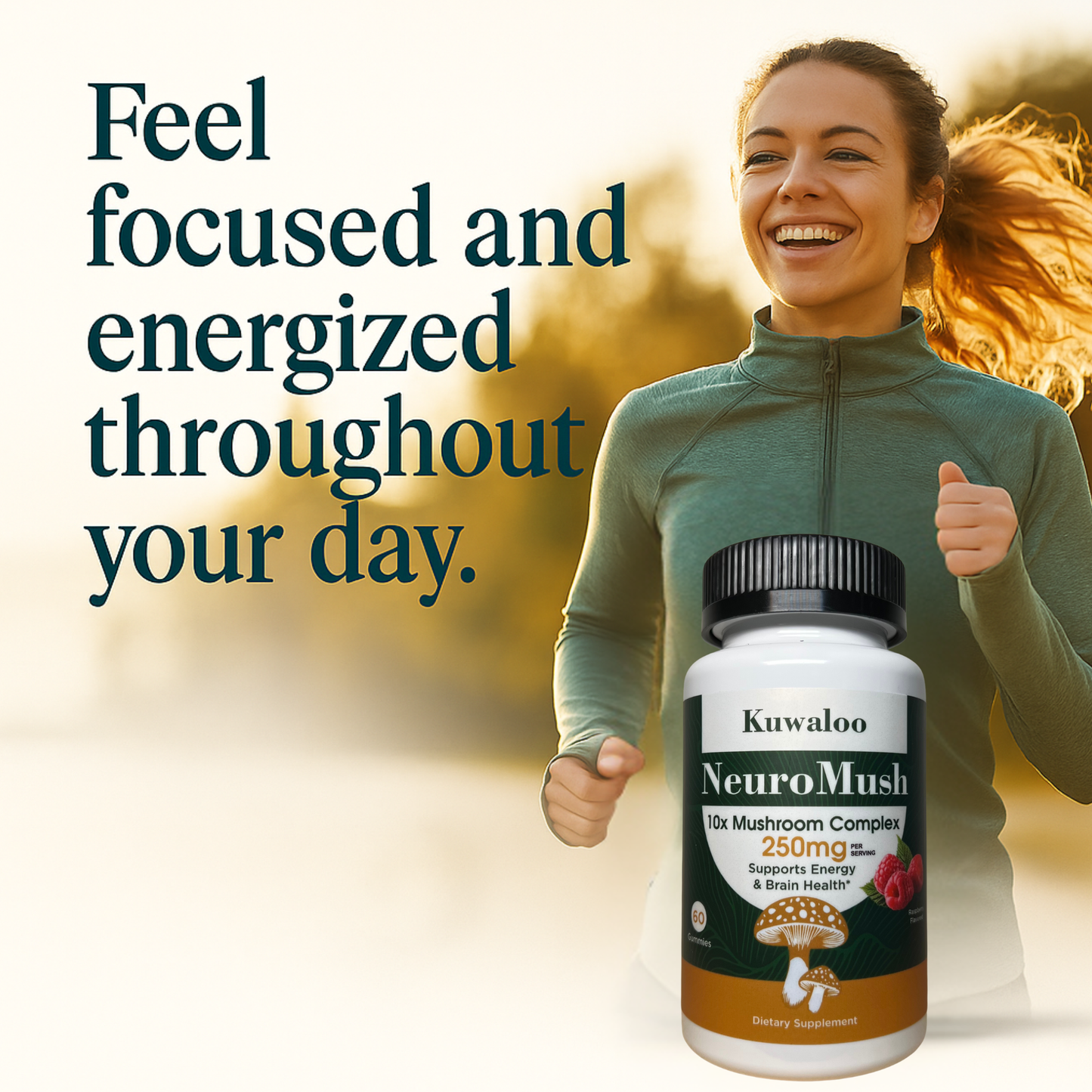 Kuwaloo NeuroMush 10X Mushroom Complex Gummies  – 60 Vegan Chews