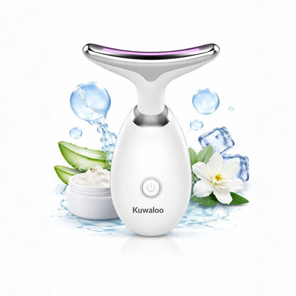 Face & Neck Massager Tools, Portable Facial Beauty Device with 7-Color LED Lights, Skincare Tool