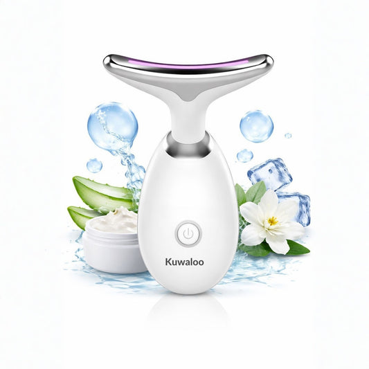 Face & Neck Massager Tools, Portable Facial Beauty Device with 7-Color LED Lights, Skincare Tool