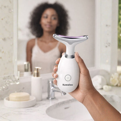 Face & Neck Massager Tools, Portable Facial Beauty Device with 7-Color LED Lights, Skincare Tool