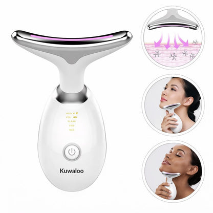 Face & Neck Massager Tools, Portable Facial Beauty Device with 7-Color LED Lights, Skincare Tool
