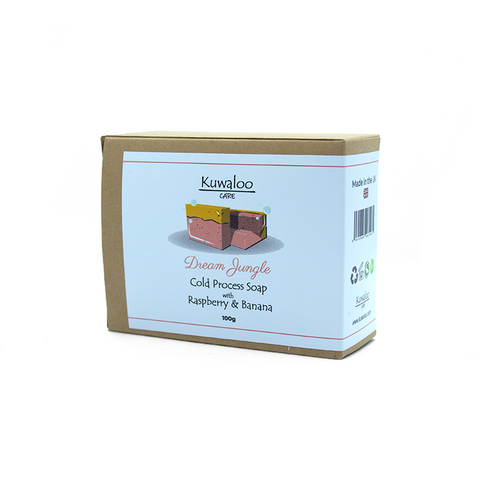 'Dream Jungle' Organic Vegan Soap 100g - Raspberry & Banana | Kuwaloo Care