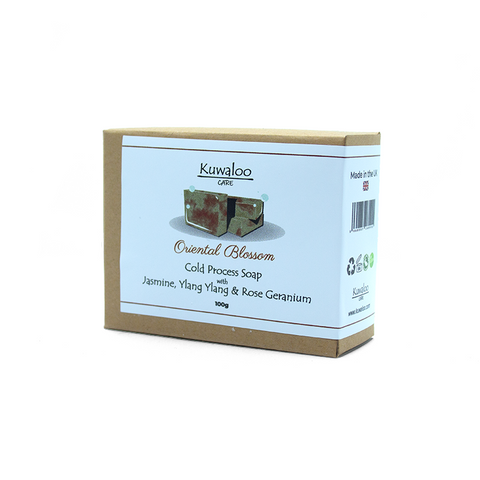 'Oriental Blossom' Organic Vegan Soap 100g - Jasmine , Ylang Ylang & Rose Geranium | Kuwaloo Care