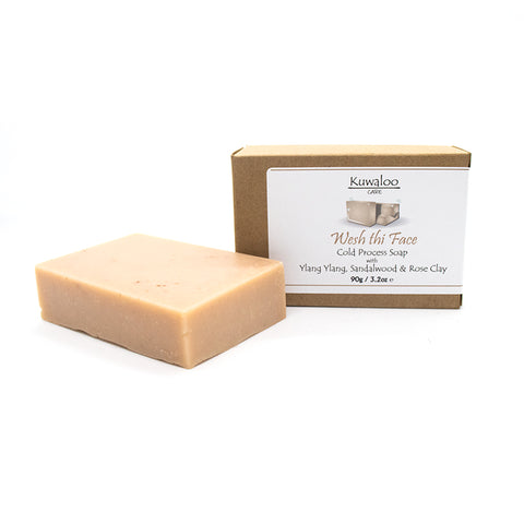 Wesh thi Face - Ylang Ylang, Sandalwood & Rose Clay Natural Soap Bar | Kuwaloo Care